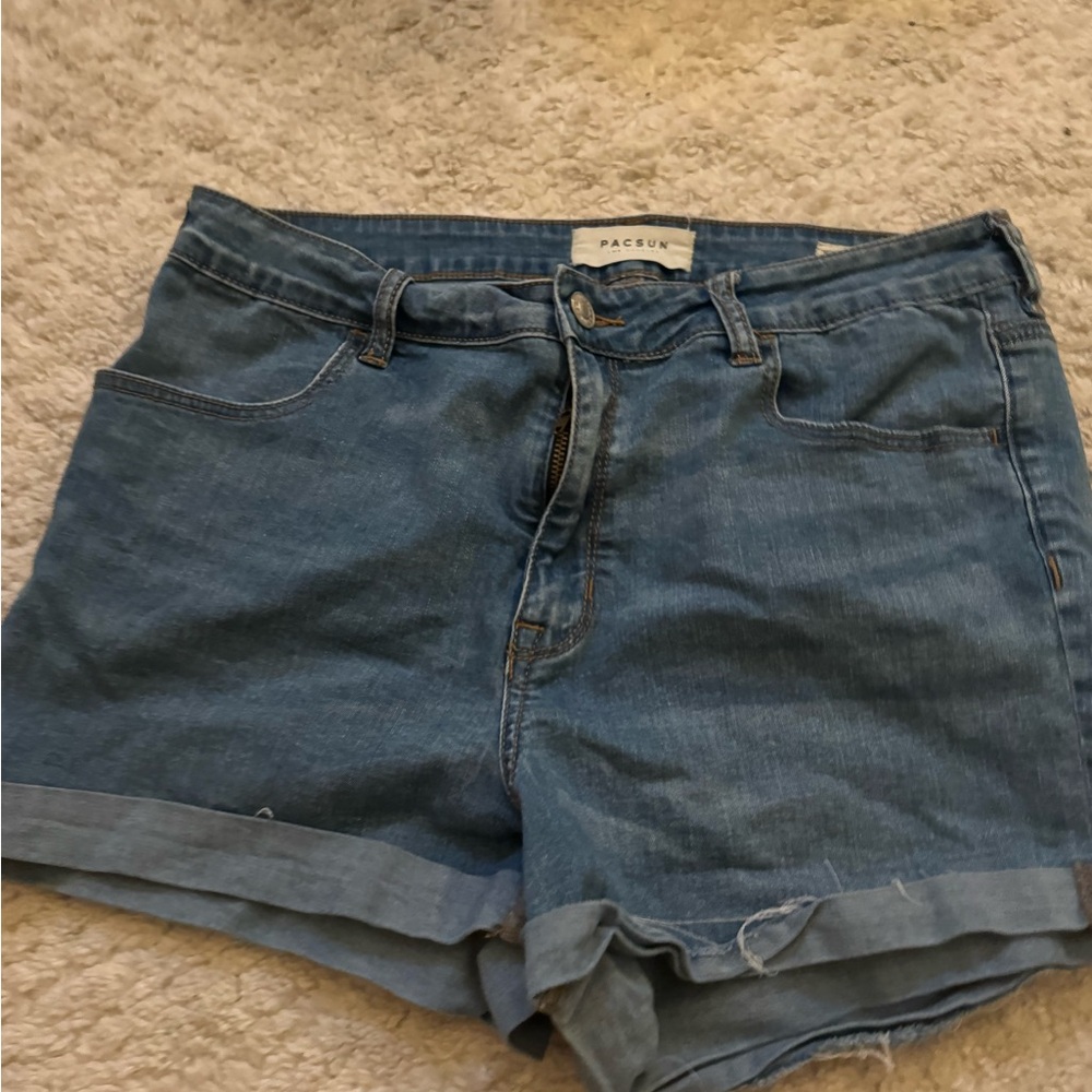 PacSun Blue Jean Shorts with Frayed Hems